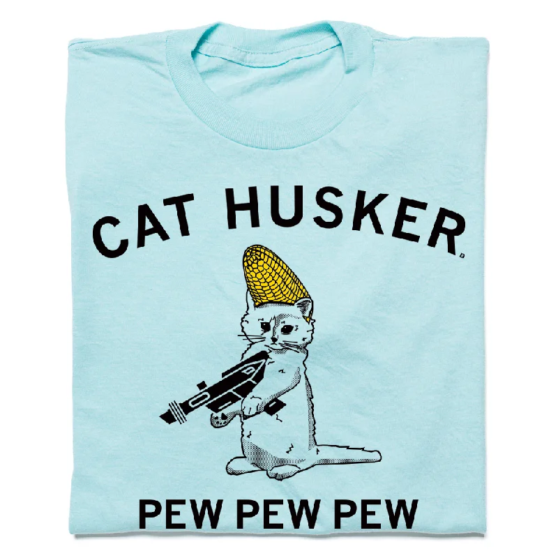 Women's Blouse with Straight HemCat Husker Pew Pew Pew