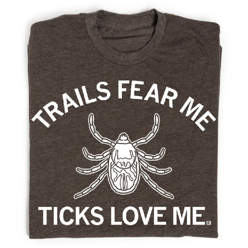 Women's Blouse with Low CollarTrails Fear Me, Ticks Love Me