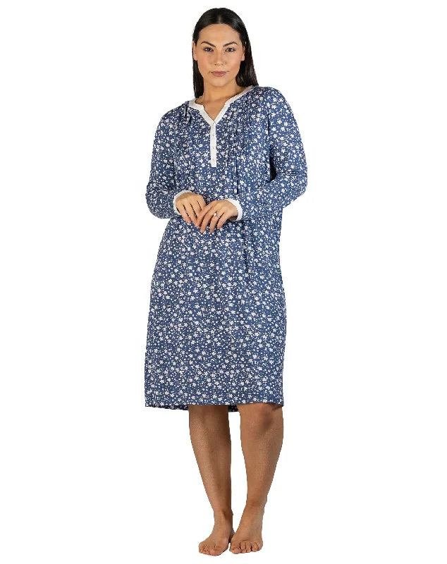 women's pajamas featuring floral embroideryDITSY FLORAL NIGHTIE