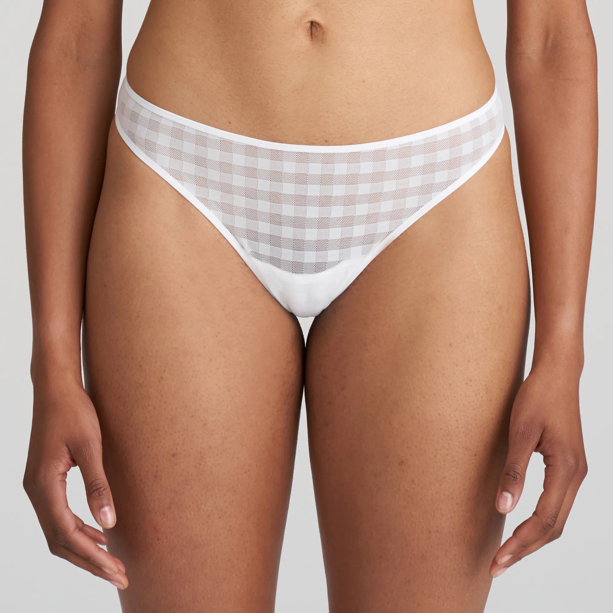 lightweight mesh panties with a lace overlay for a romantic touchMarie Jo Thong-Jereme-White