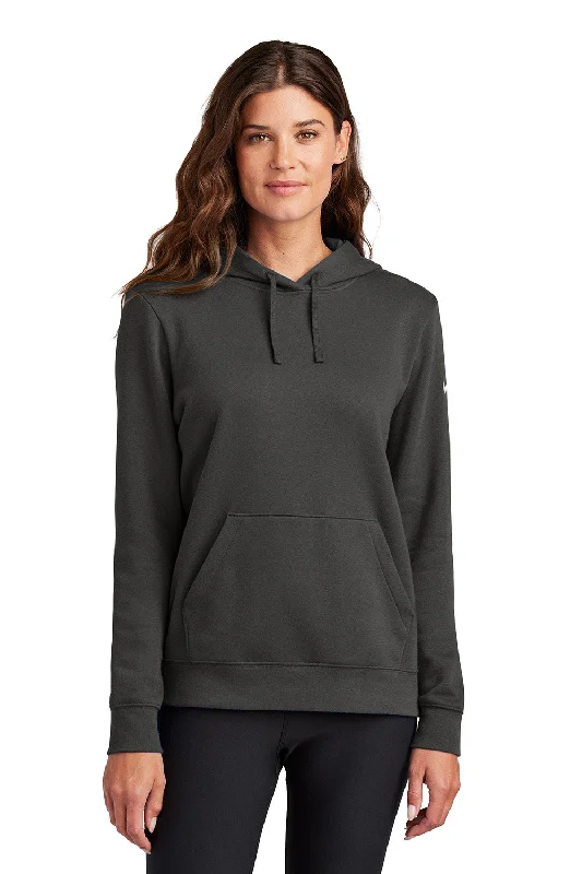 Women's Hooded Sweatshirts with Lightweight FabricNike Womens Club Fleece Hooded Sweatshirt Hoodie w/ Pouch Pockets - Anthracite Grey - New