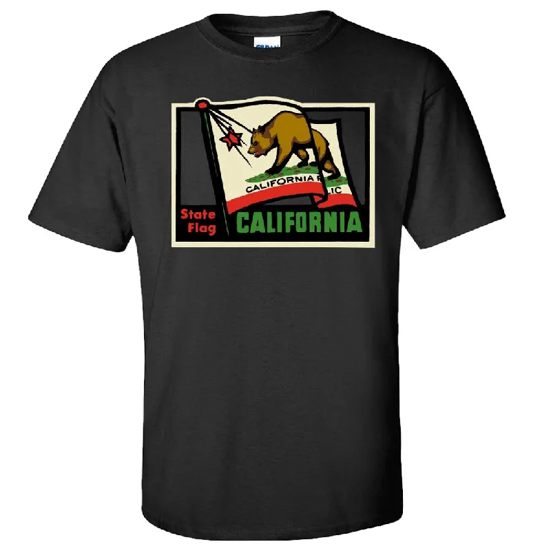 Women's Hooded Sweatshirts with High WaistCalifornia Vintage State Flag Asst Colors T-shirt/tee