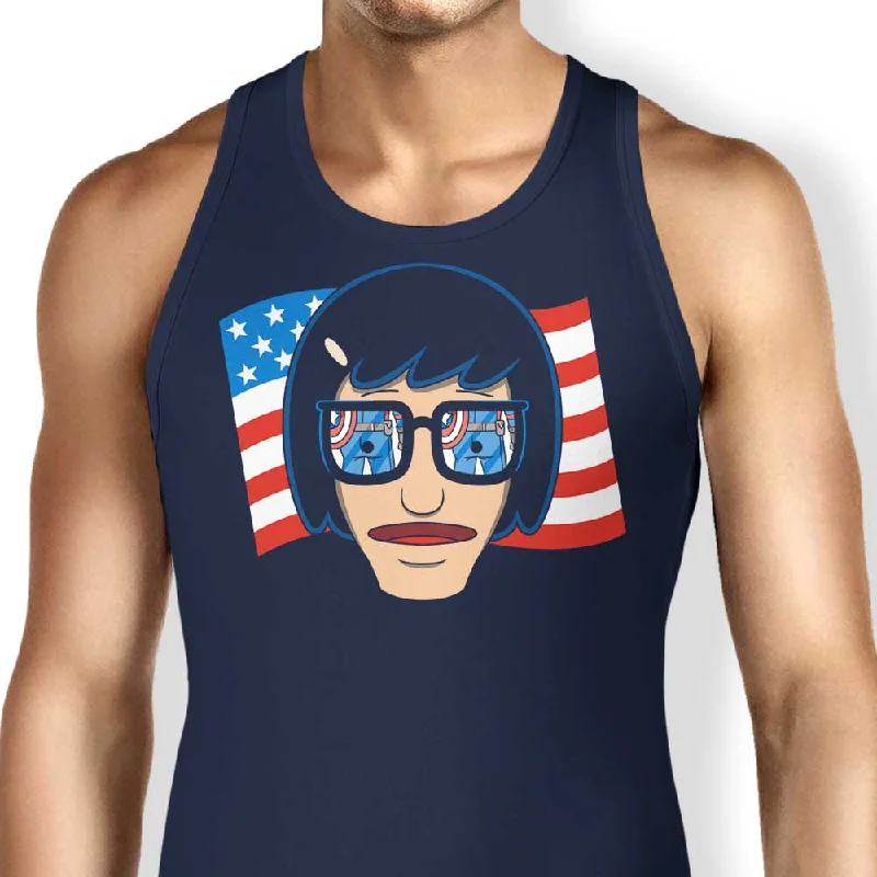 Women's Blouse with Rounded CollarStar Spangled Butt - Tank Top