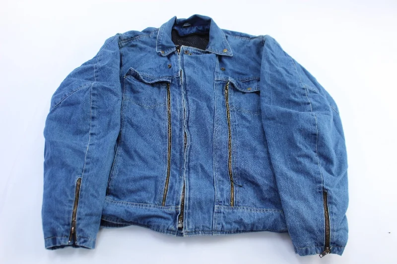 Women's Winter CoatsVintage Denim Utility Zip Up Jacket