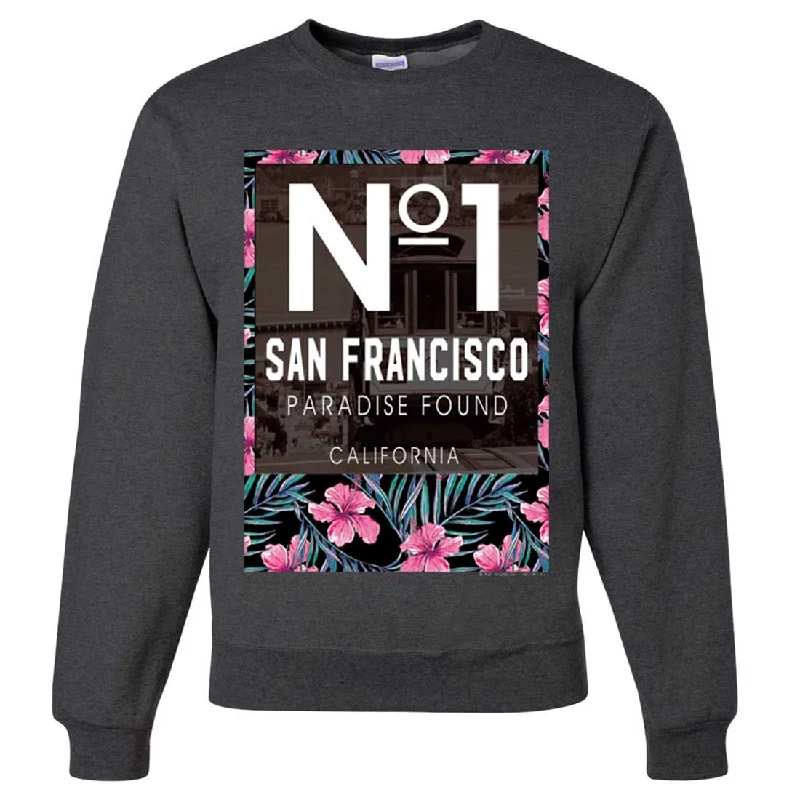 Women's Hooded Sweatshirts with Relaxed WaistSan Francisco No. 1 Paradise Found California Crewneck Sweatshirt