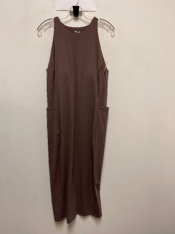 Women's Halter DressesDress Casual Midi By Flx In Brown, Size: Xl