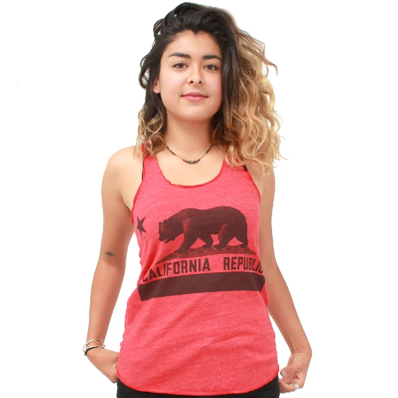 Women's Hooded Sweatshirts with Silk LiningCalifornia Republic Vintage Flag Racerback Tank Top