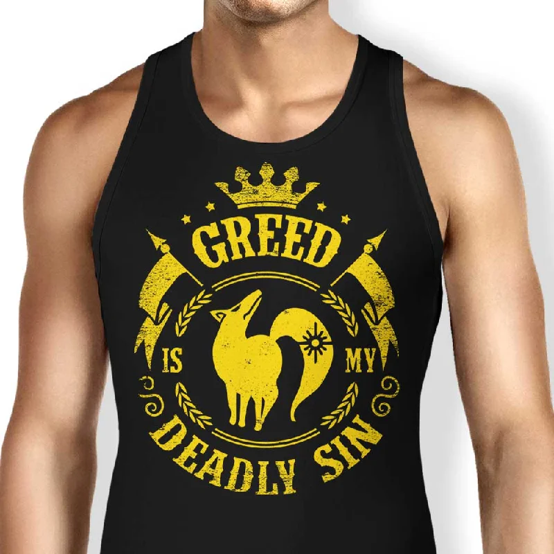 Women's Blouse with Shirt CollarGreed is My Sin - Tank Top