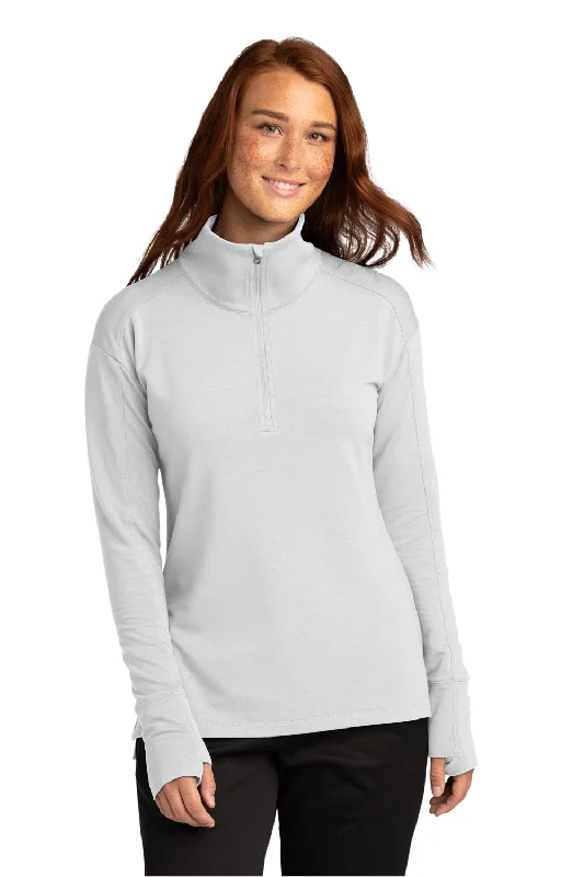 Women's Hooded Sweatshirts with Bamboo LiningSport-Tek Womens Flex Fleece Moisture Wicking 1/4 Zip Sweatshirt - White