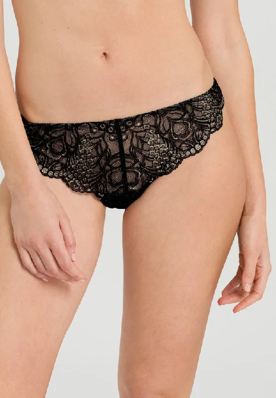 seamless panties with a concealed waistband for a smooth undergarment lineLilova Thong - Black Beauty