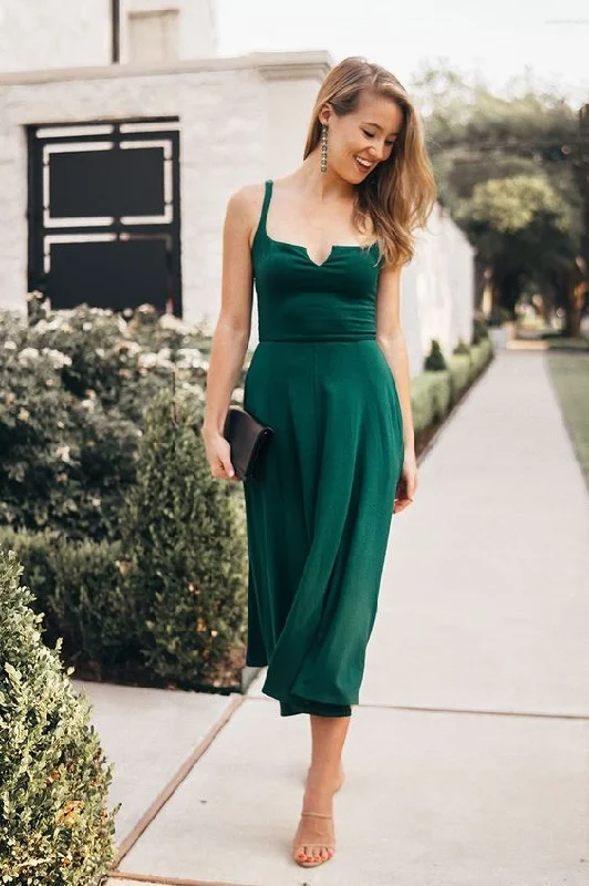 Women's Low-Neck DressesGreen Party Dress A Line Prom Dress     S2703