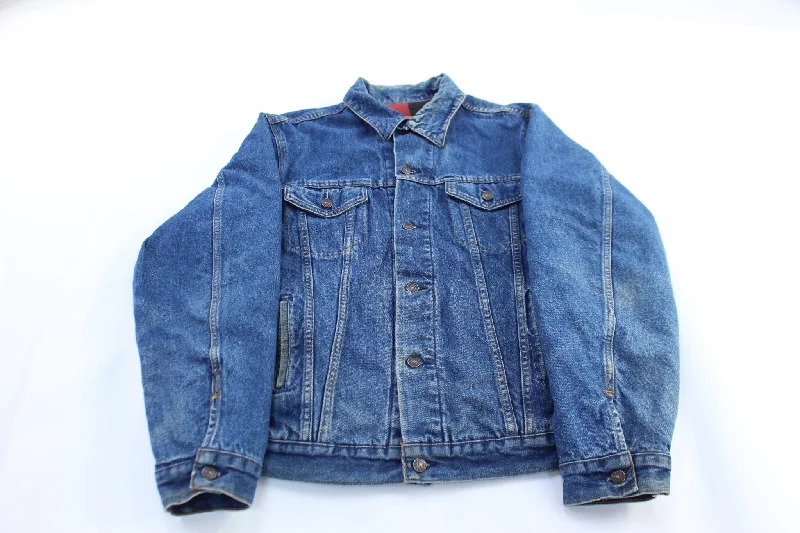 Women's Leather CoatsVintage Plain Pockets Denim Jacket