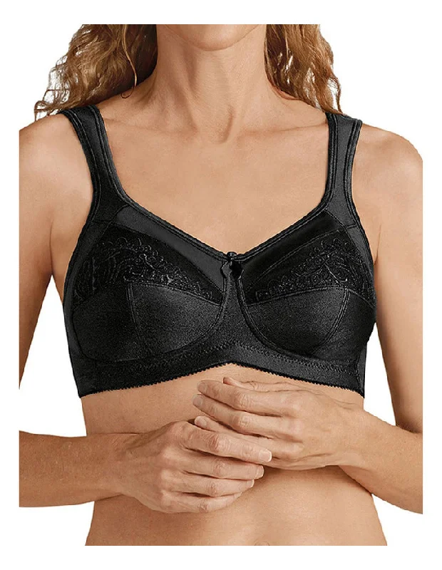 seamless bra with underwire supportAmoena 44114 Isadora Wirefree Mastectomy Soft Bra Black