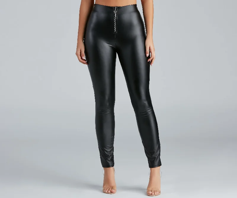 Steal The Scene High Waist Faux Leather Leggings