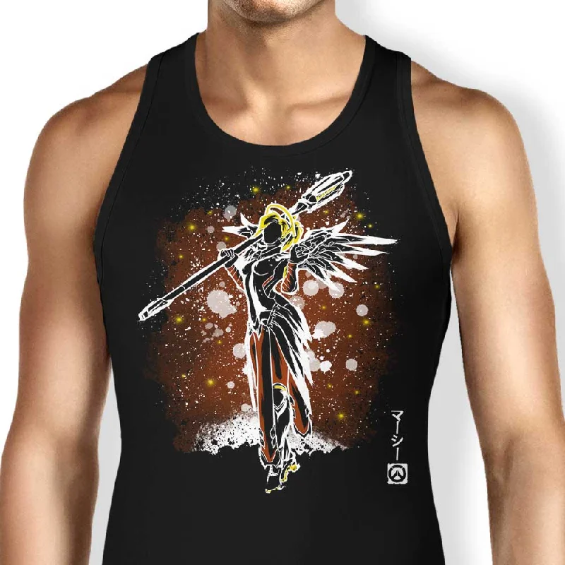 Women's Blouse with Shirt CollarThe Angel - Tank Top