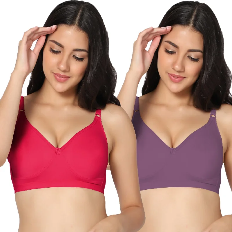 wireless bra with front closure for comfortFull Coverage Non-Padded Bra (Pack of 2)