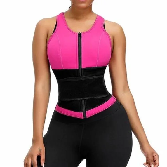 plus-size tummy control bodysuitFigura Nueva Pink Vest