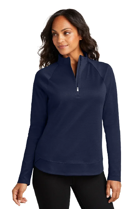 Women's Hooded Sweatshirts with Plush LiningPort Authority Womens C-FREE Cypress Snag Resistant 1/4 Zip Sweatshirt - True Navy Blue - New