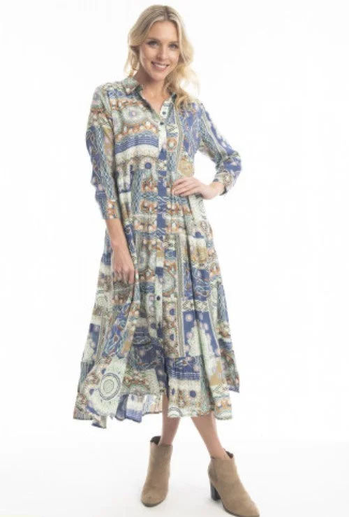 Women's Notched Collar DressesMewar Maxi print dress