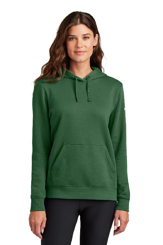 Women's Hooded Sweatshirts with Magnetic ClosureNike Womens Club Fleece Hooded Sweatshirt Hoodie w/ Pouch Pockets - Gorge Green - New