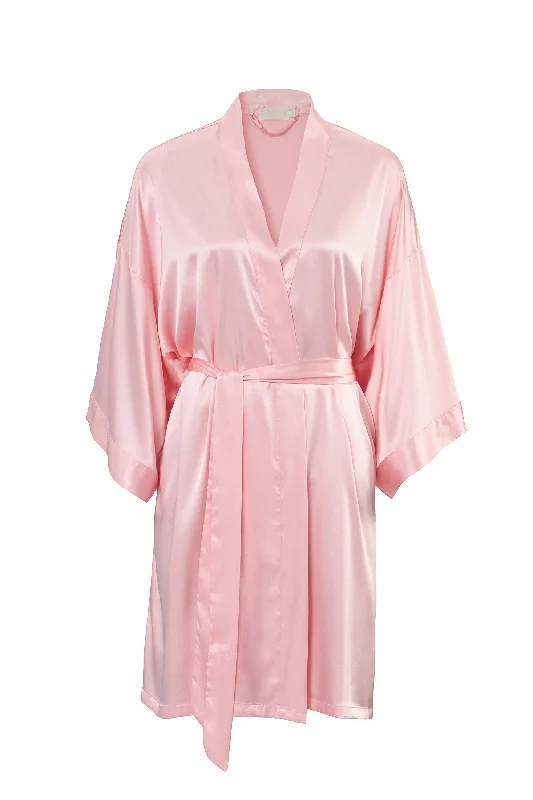 women's pajamas for bed and breakfast staysSATIN ROBE - PETAL