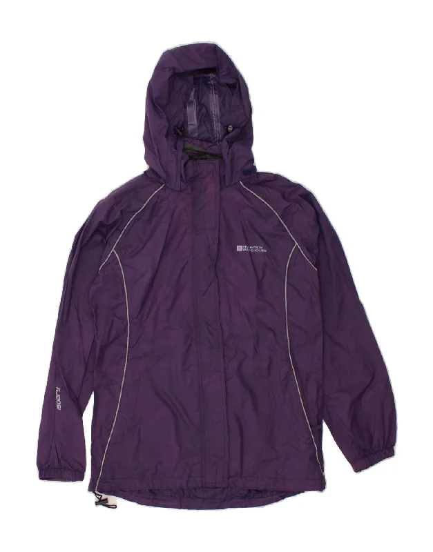 Women's Coats with ZipperMOUNTAIN WAREHOUSE Womens Hooded Rain Jacket UK 8 Small Purple Nylon