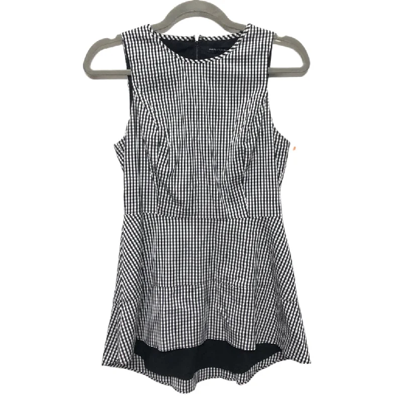 Women's Blouse with Peter Pan CollarBlack & White Blouse Sleeveless White House Black Market, Size 0