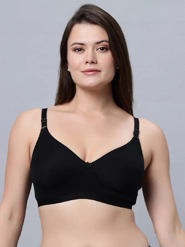 mastectomy form-fitting braFull coverage Non Padded Bra Black color (Pack of 1)