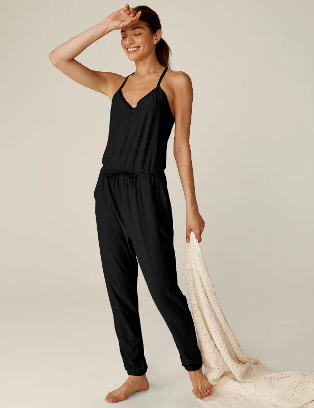 Women's Jumpsuits with Narrow CollarFeatherweight Dream Lace Racerback Jumpsuit