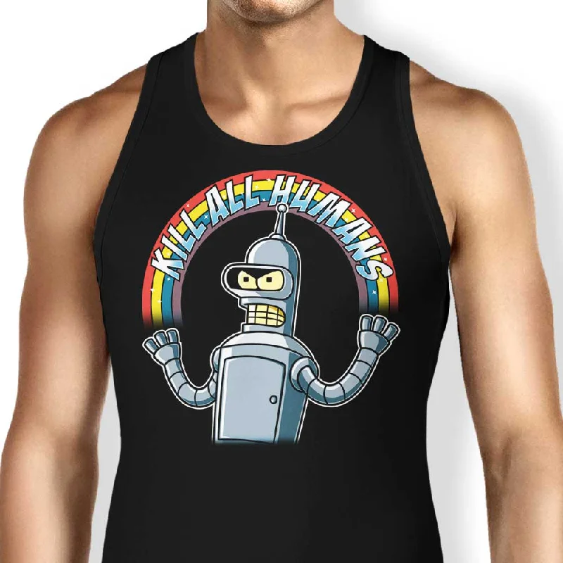 Women's High-Neck BlouseShiny Metal Robot - Tank Top