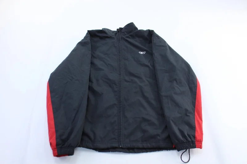 Women's Coats with ZipperVintage Reebok Embroidered Logo Red & Black Zip Up Jacket