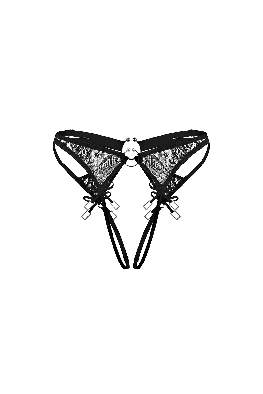 women's underwear with a concealed pocketAurora Black Ouvert Brief