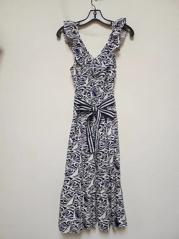 Women's Sleeveless DressesDress Casual Midi By Target-designer In Blue & White, Size: S