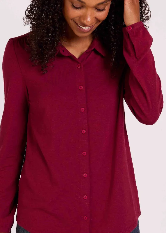 Women's Blouse with Three-Quarter SleevesInami Bamboo-Cotton VELCRO® Brand Fastening Shirt