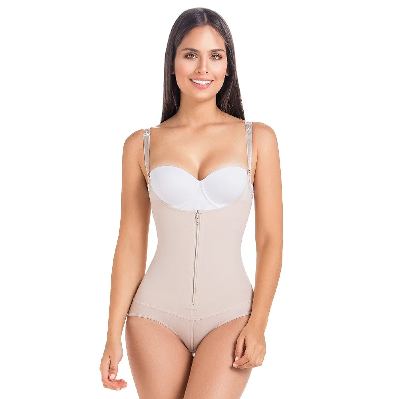 firm-compression bodysuit for jumpsuitsMariaE 9415 | Fajas Colombianas Reductoras Postparto para Mujer Tipo Panty Busto Libre | Powernet