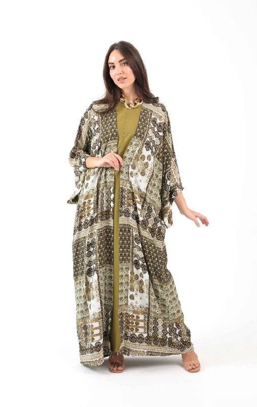 women's pajamas featuring floral embroideryGreen Observatory Kimono Abaya