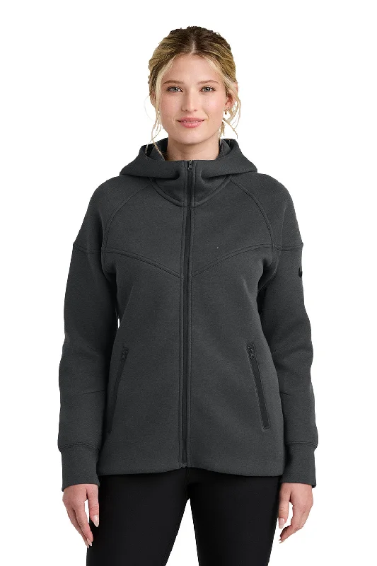 Women's Hooded Sweatshirts with Cotton LiningNike Womens Tech Fleece Full Zip Hooded Sweatshirt Hoodie w/ Pockets - Heather Anthracite Grey - New