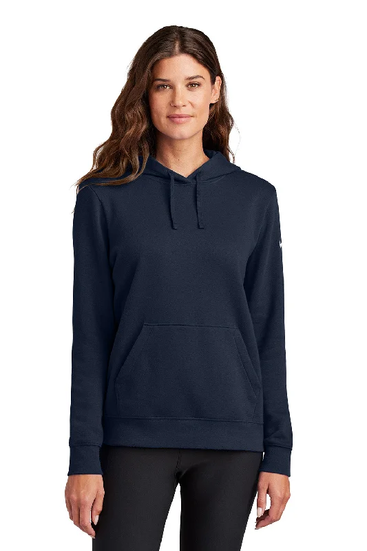 Women's Hooded SweatpantsNike Womens Club Fleece Hooded Sweatshirt Hoodie w/ Pouch Pockets - Midnight Navy Blue - New