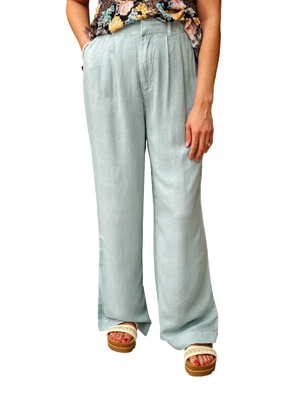 Women's Jodhpurs with Mid WaistRowan Linen Blend Pant In Silver Blue