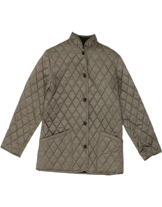 Women's Down CoatsHUSKY Womens Quilted Jacket UK 12 Medium Grey