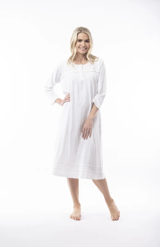 women's pajamas with an elasticized cuffsOrientique Victoria’s Dreams Cotton Knit Nightie 32222