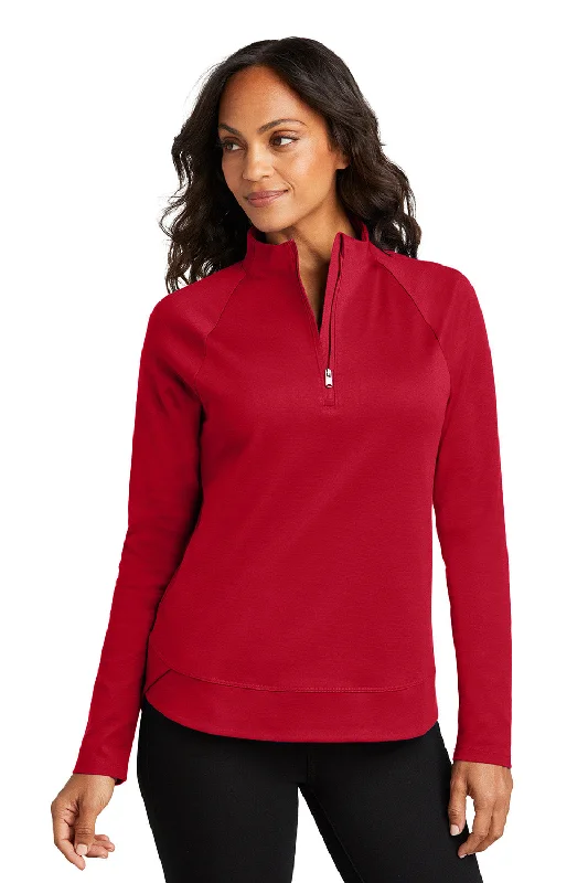 Women's Hooded Sweatshirts with Plaid LiningPort Authority Womens C-FREE Cypress Snag Resistant 1/4 Zip Sweatshirt - Rich Red - New