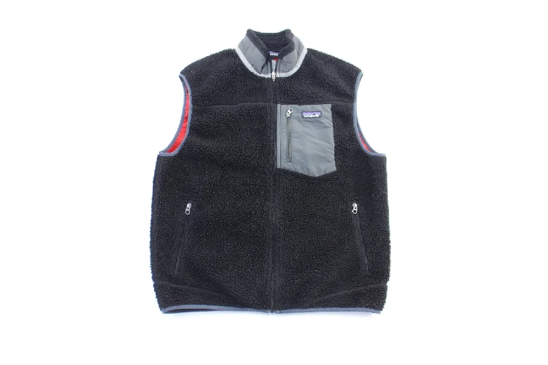 Women's Denim CoatsPatagonia Logo Patch Black Retro-X Deep Pile Fleece Vest