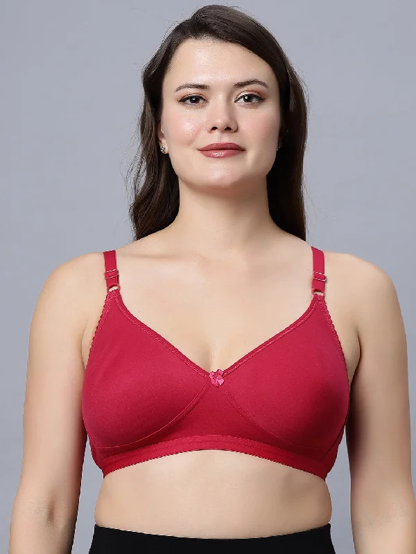 convertible strapless braFull coverage Non Padded Bra Magenta color (Pack of 1)