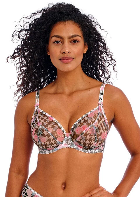 wireless bra with ruched sides for slimmingRose Blossom Multi Uw Plunge Bra