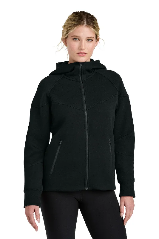 Women's Hooded Sweatshirts with Rayon LiningNike Womens Tech Fleece Full Zip Hooded Sweatshirt Hoodie w/ Pockets - Black - New