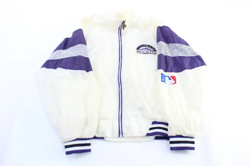 Women's Wool CoatsVintage Colorado Rockies Embroidered Pro Player Zip Up Jacket