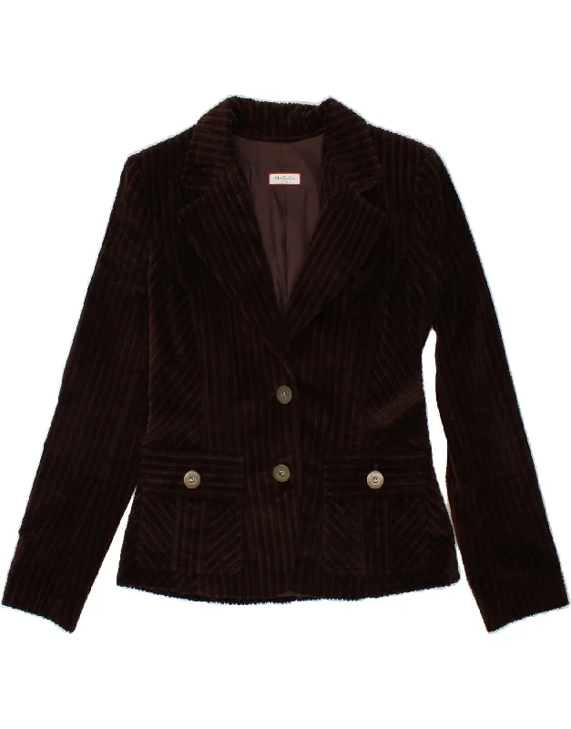 Women's Coats with Fur TrimMAX & CO. Womens 2 Button Corduroy Blazer Jacket UK 12 Medium Brown