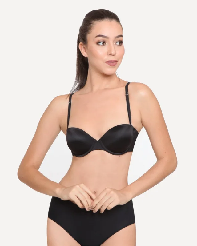 plus-size longline bra for tummy controlMULTIBRA comfort  lux bra  BLACK