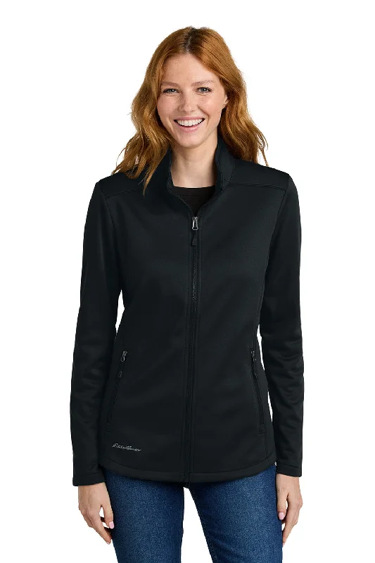 Women's Hooded Sweatshirts with Side PocketsEddie Bauer Womens Smooth Fleece Full Zip Sweatshirt w/ Pockets - Black - New